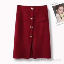 Casual Office Ladies Long Woolen Skirt